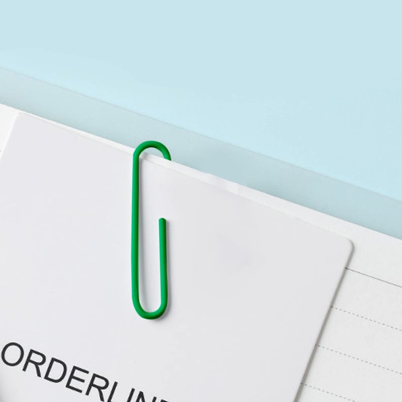 OLIREXD مشبك ورق عملاق 150 حبة 2 بوصة - ملحقات مكتبية ملونة - إبرة ورق لطيفة - علامة مرجعية متعددة الألوان (أخضر) - Image 5